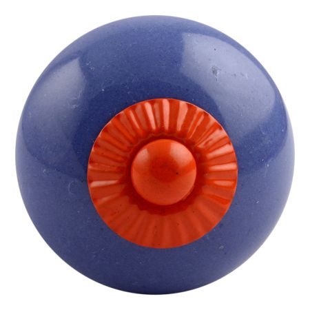 Slate Blue Orange Fitting Ceramic Knob